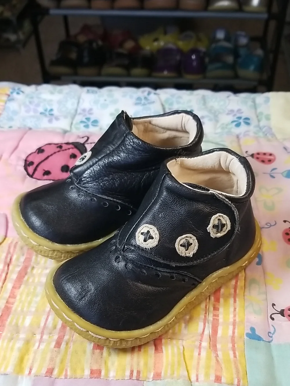 Livie & Luca Black Leather Soft London Boots Size 5